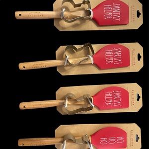 Rae Dunn spatula and cookie cutter set (x4)